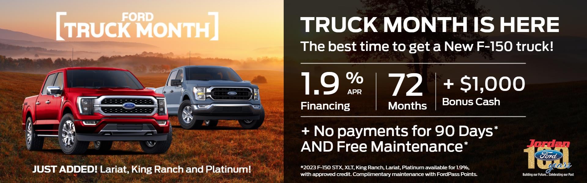 Truck Month 1.9% for 72 months available