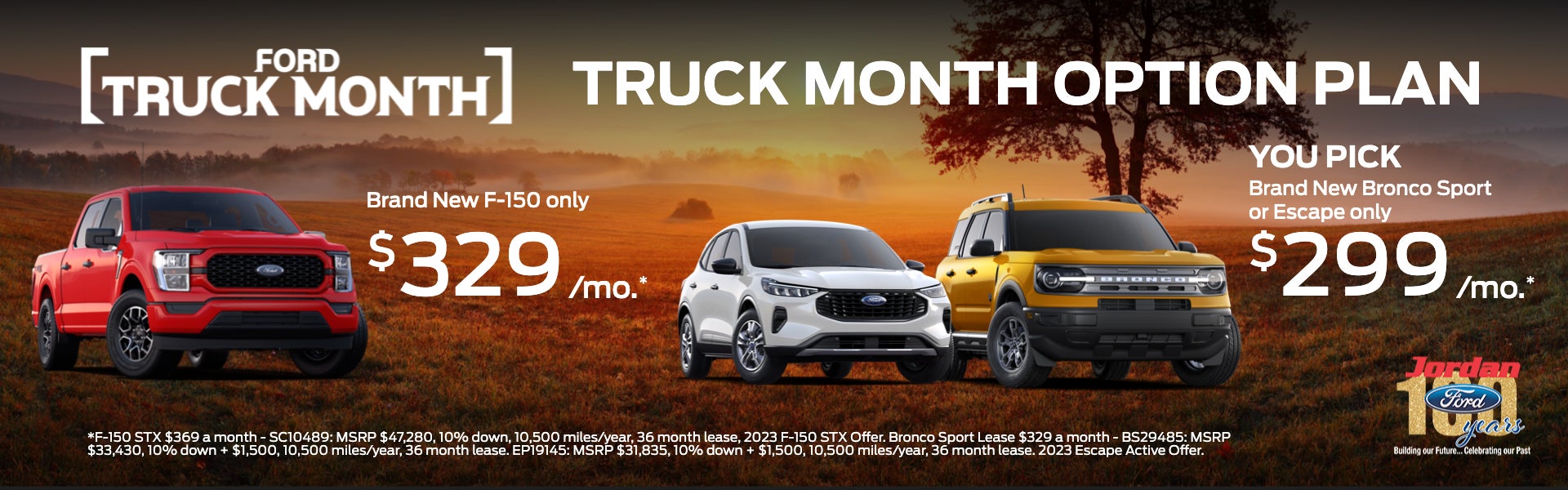 Truck Month F-150 for $369 or Bronco Sport for $329